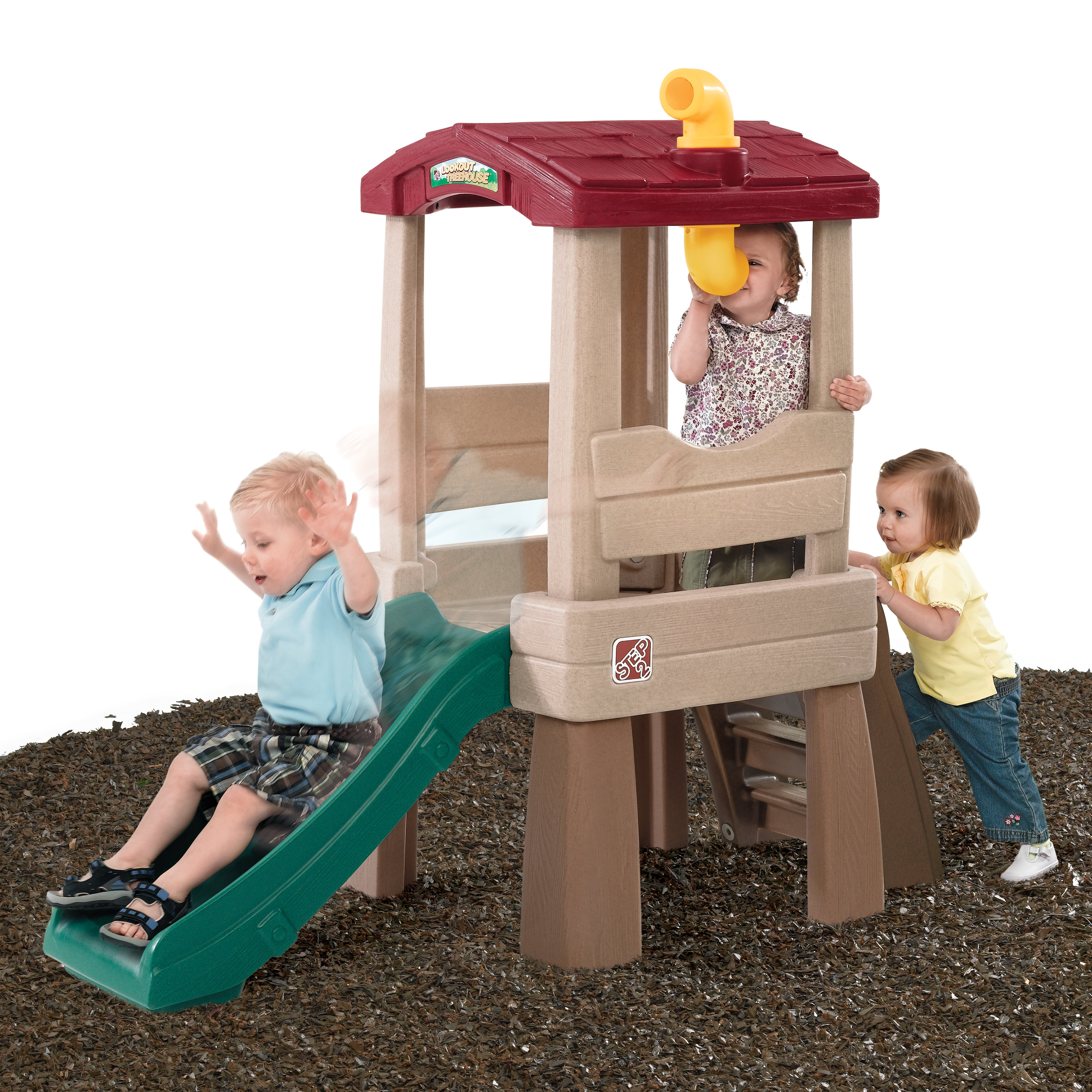 step2 lookout treehouse kids outdoor playset climber with slide