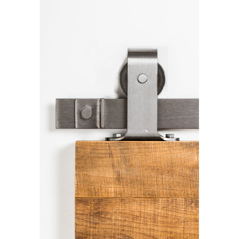Flat Track By Leatherneck Hardware 407 Top Mount Premium Single Track Sliding Barn Door Hardware Kit Reviews