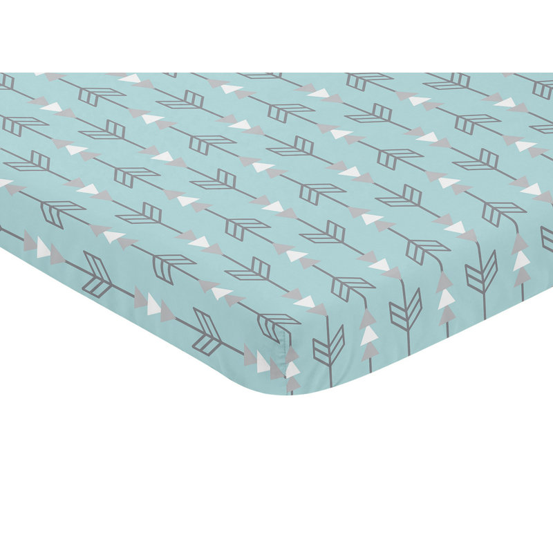 turquoise crib sheet