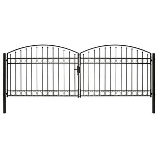 Declue Double Door Arched Top Fence 13' X 4' (4m X 1.25m) Metal Gate By Sol 72 Outdoor