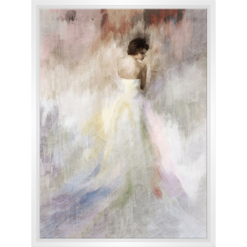 Ptm Images Woman In White Framed Painting Print On Canvas Reviews Wayfair