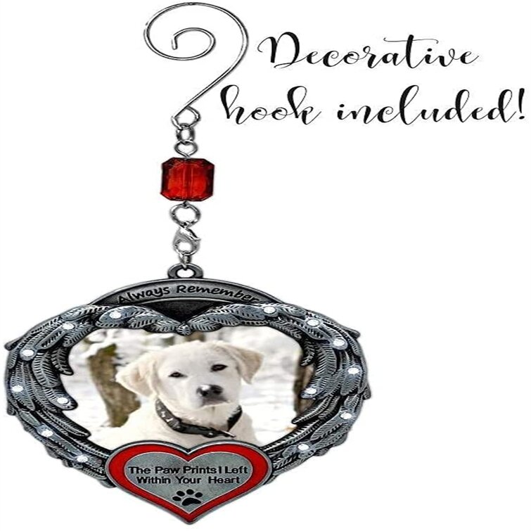 remember a beloved pet Pawprint Memorial Dog Photo Ornament