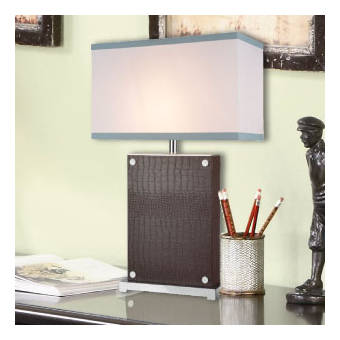 faux leather table lamp