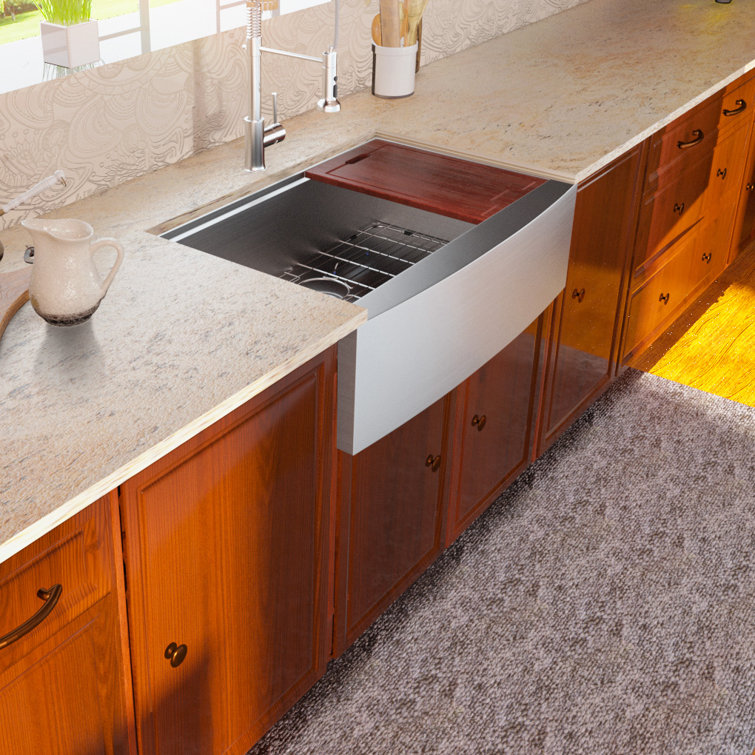 lordear evier de cuisine de style maison de ferme avec crepine a panier en acier inoxydable l 36 po x l 22 po wayfair ca