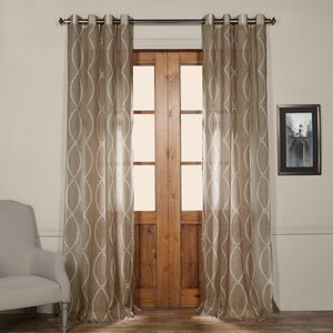 Catina Geometric Sheer Grommet Single Curtain Panel