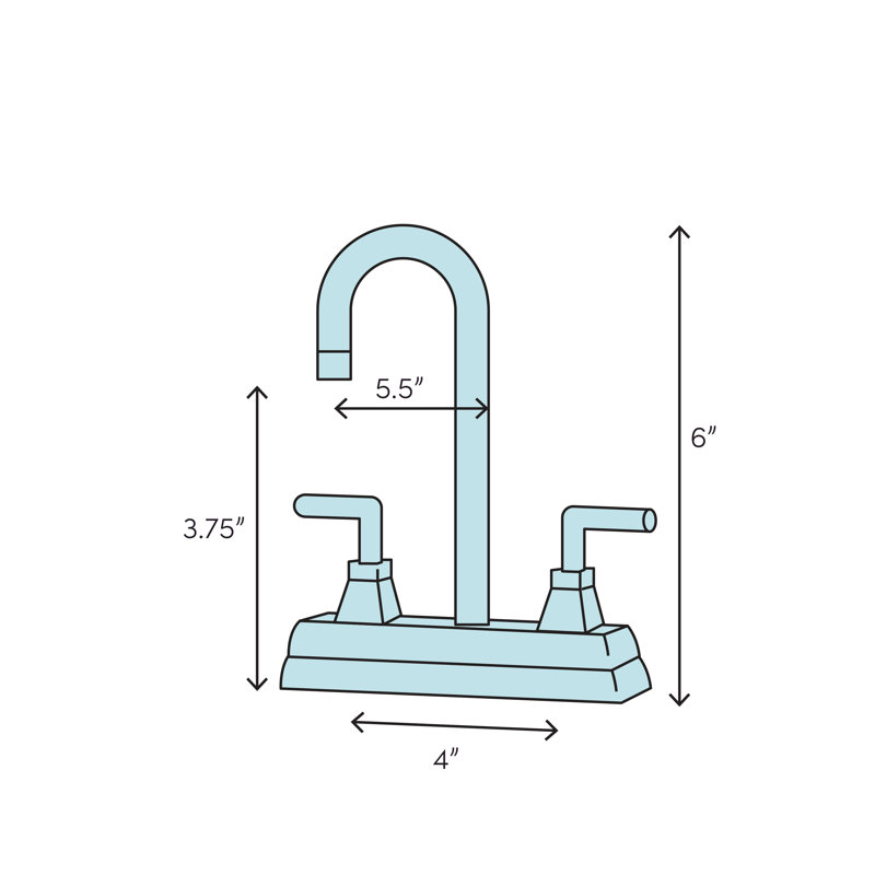 Heritage Centerset Bathroom Faucet With Double Porcelain Cross