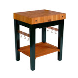 Rouge et Noir Prep Table with Butcher Block Top by John Boos