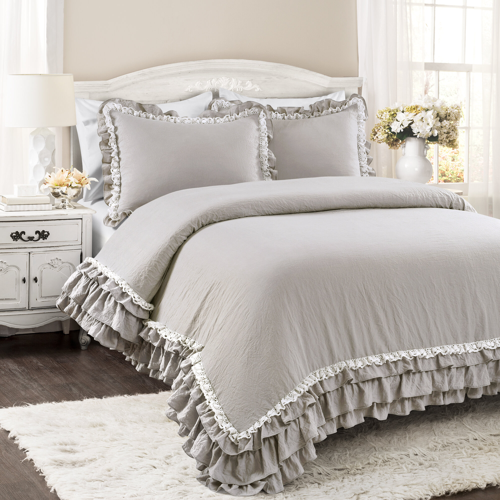 One Allium Way Esai Shabby Elegance Lace Comforter Set Reviews