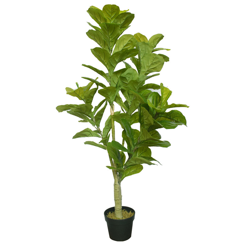 Real Touch Silk Fiddle Leaf Fig Tree in Pot & Reviews ...