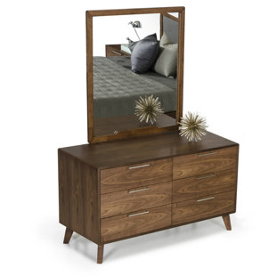 Go to store & view more images Hali 6 Drawer Double Dresser with Mirror by Langley Street