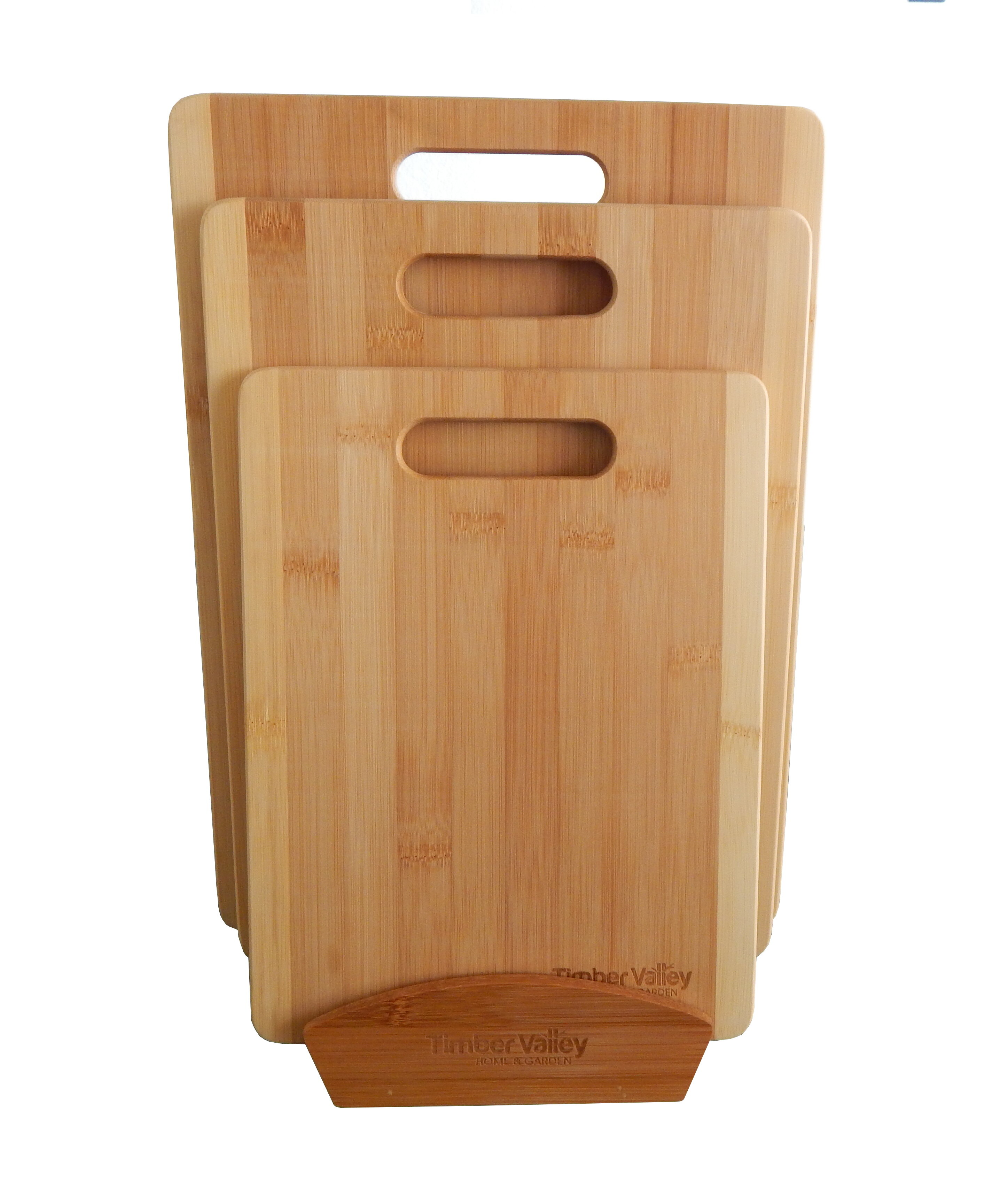 7 Piece Bamboo Chopping Board Set 6 Kitchen Cutting Boards 1 Stand Organic Wood 