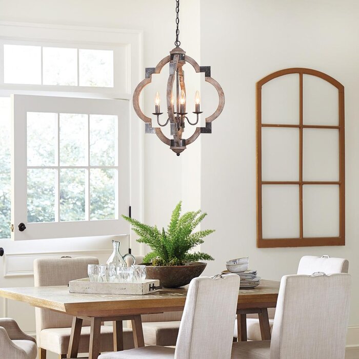 One Allium Way® 4 Light Lantern Geometric Pendant | Wayfair