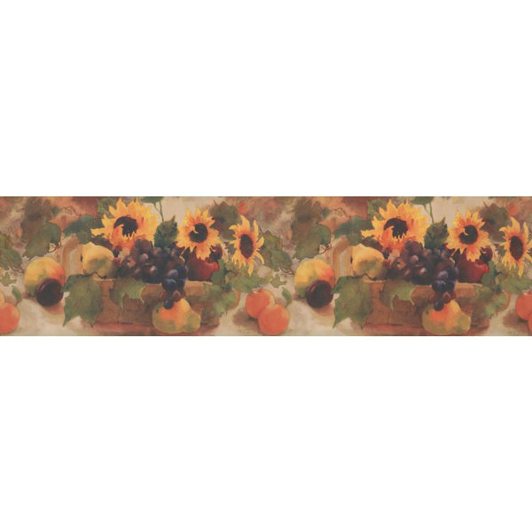 Fleur De Lis Living Averi Sunflower Grape Fruit Basket 15 L X 7