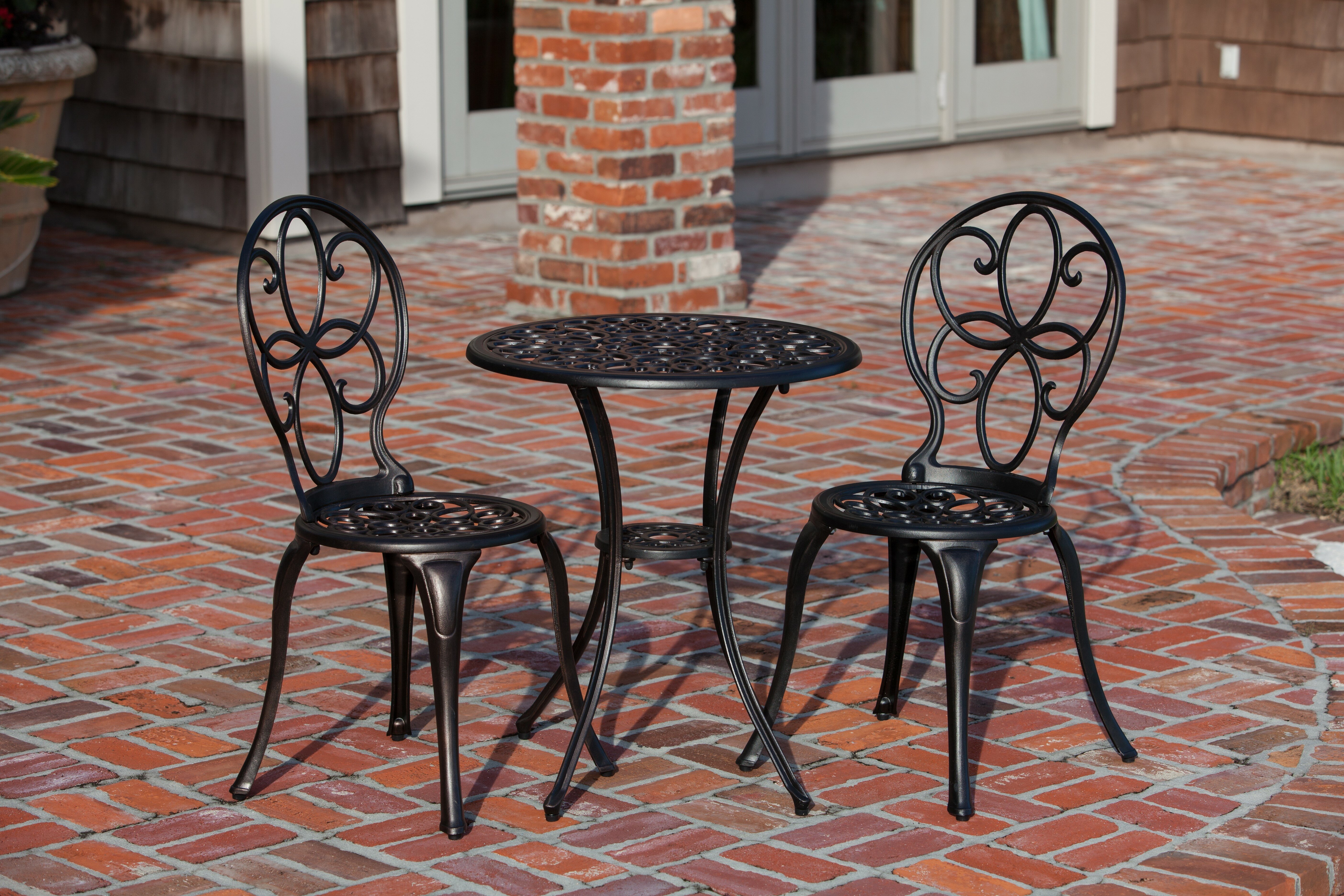 PatioSense 3 Piece Bistro Set Reviews Wayfair   3 Piece Bistro Set 