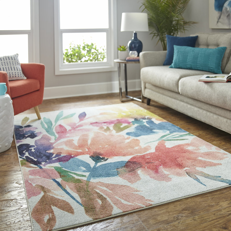 Locher Orange Blue Area Rug