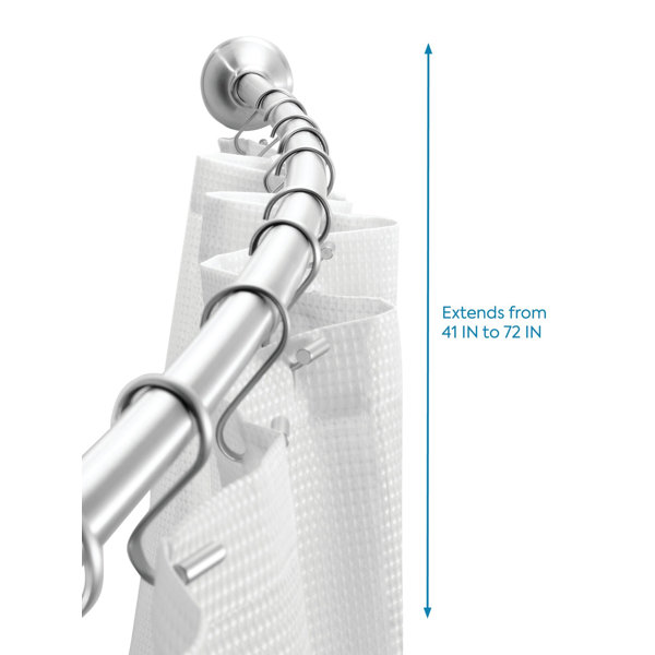 Interdesign Adjustable 72 Curved Fixed Shower Curtain Rod Reviews Wayfair