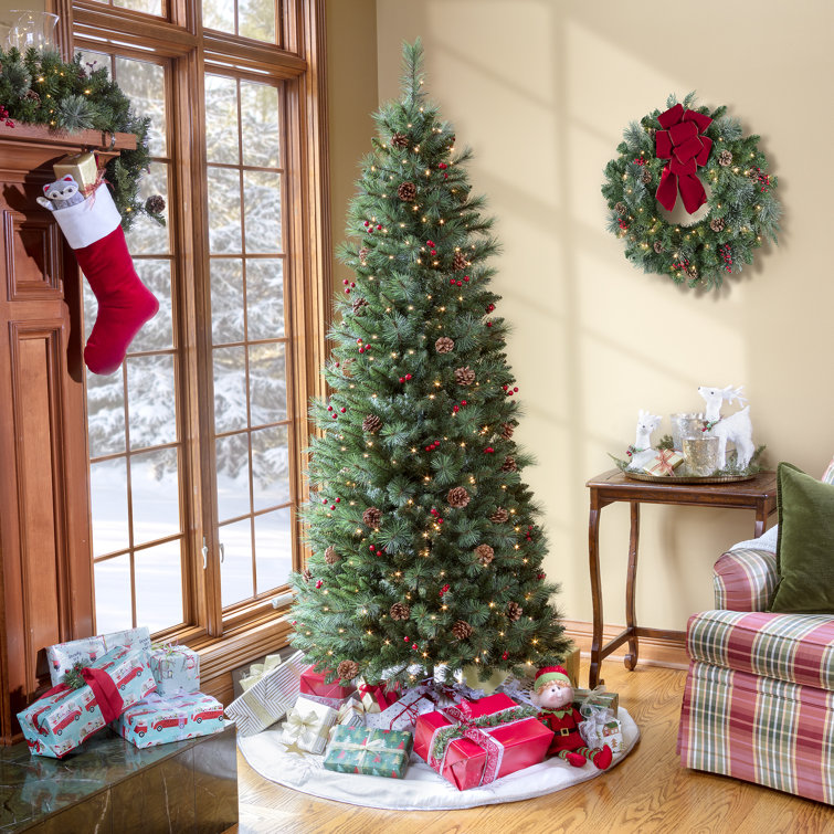 The Holiday Aisle Newbury Easy Stow 6 5 Green Pine Artificial Christmas Tree 300 Warm White Lights Reviews Wayfair