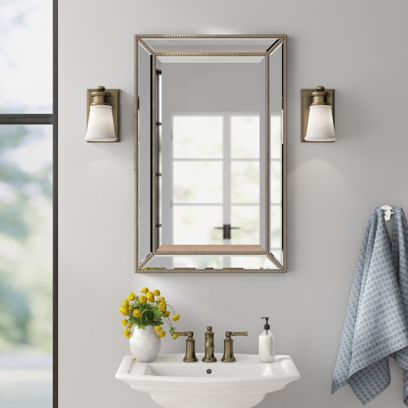 Three Posts Lake Park Eclectic Beveled Beaded Accent Mirror