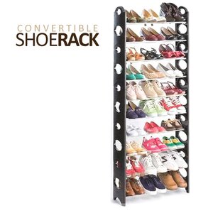 Convertible 10-Tier 30 Pair Shoe Rack