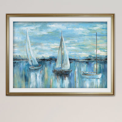'Evening on the Bay' Framed Acrylic Painting Print