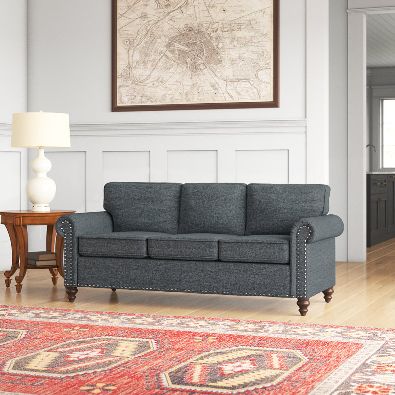 *incomplete* Anylia Linen Blend loveseat With Solid Wooden Legs Fabric: Gray Linen Blend