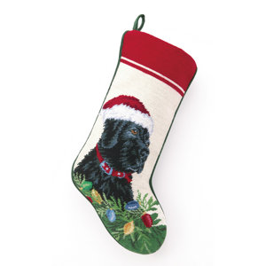 Black Lab Needlepoint Stocking