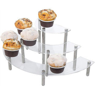3 Tier Clear Acrylic Half Moon Dessert Cupcake Display Stands for Funko Pop Coll 