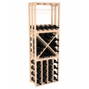 Karnes Pine Lattice Stacking Cube 45 Bottle Floor Wine Rack