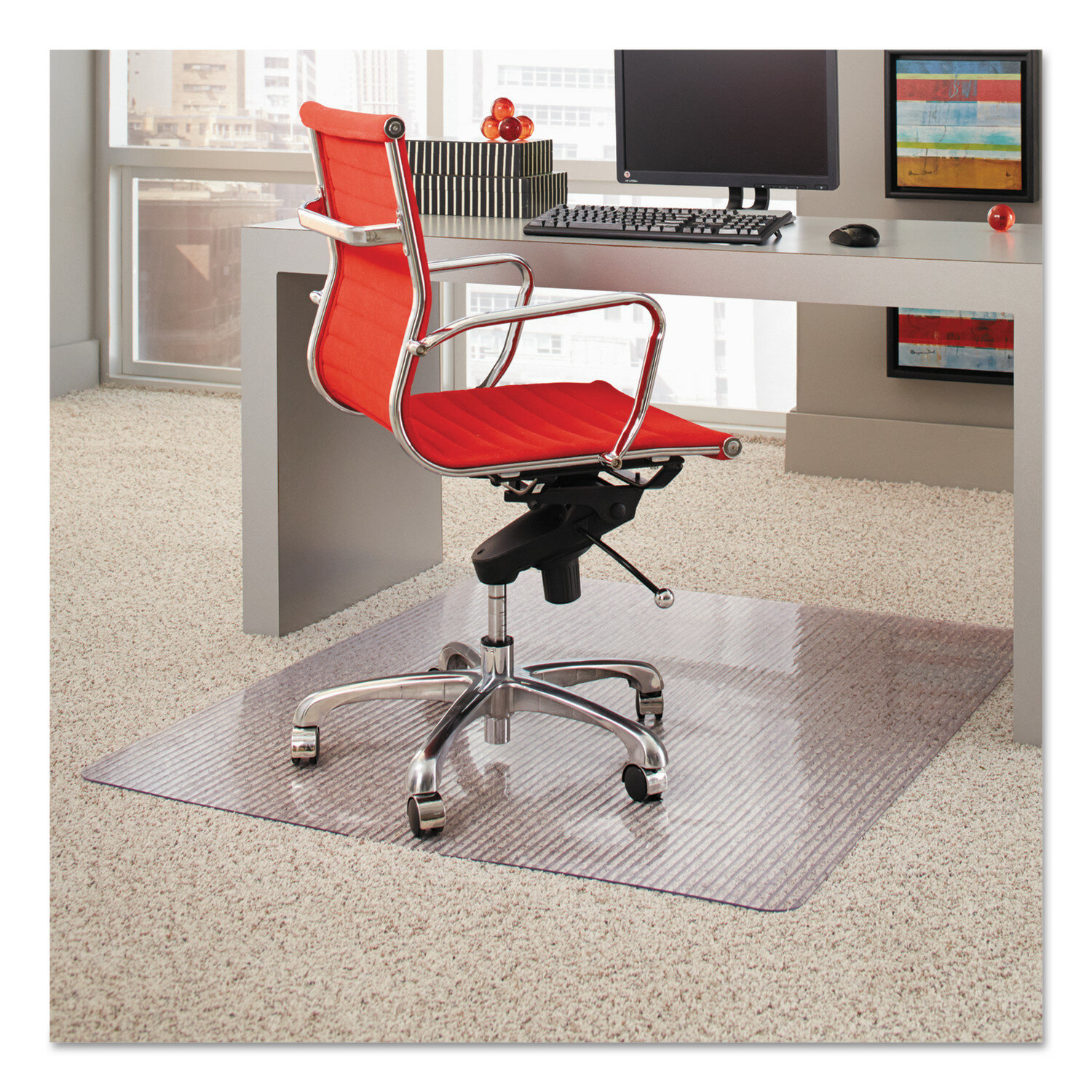 office chair on high pile carpet