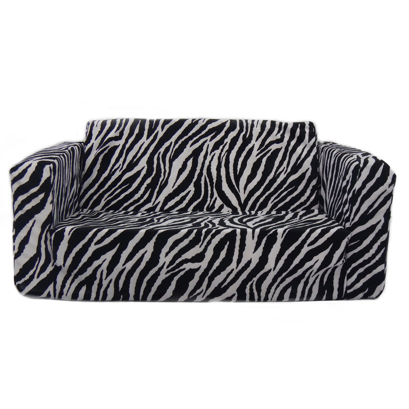 Fun Furnishings Toddler Flip Zebra Kids Sofa Sleeper Reviews Wayfair Toddler Flip Zebra Kids Sofa Sleeper
