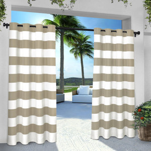 Plant City Striped Room Darkening Grommet Curtain Panels (Set of 2)