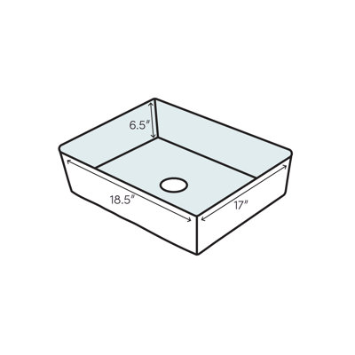 Declyn White Vitreous China Square Wall Mount Bathroom Sink with Overflow