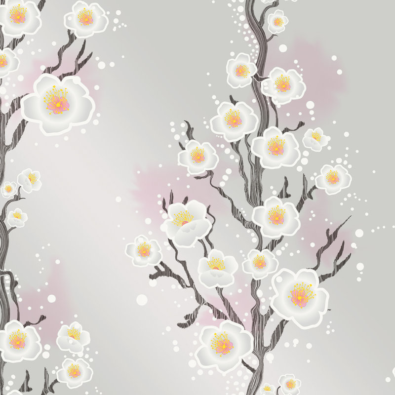 Tempaper Cherry Blossoms 27 L X 27 W Peel And Stick Wallpaper Roll Perigold