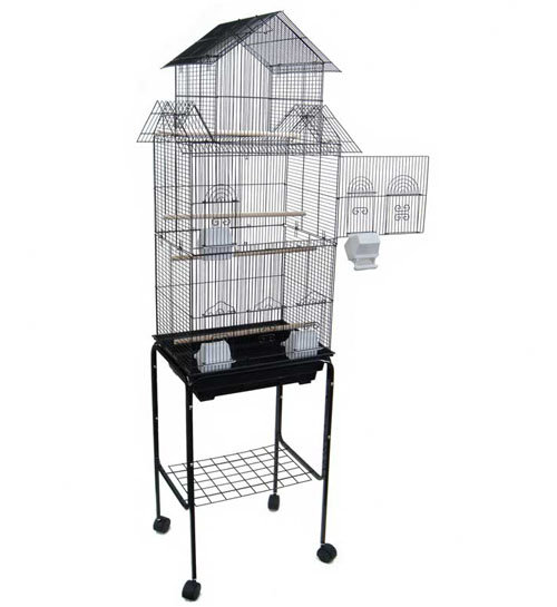 small bird cage on stand