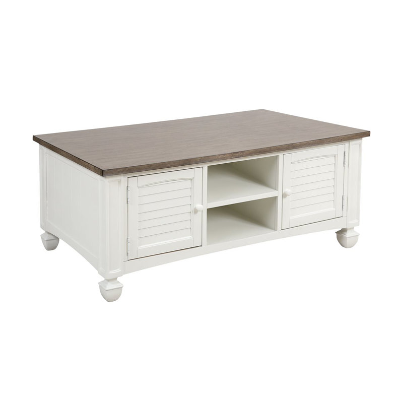 Highland Dunes Manzanares 2 Door Coffee Table In White With