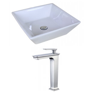 Go to store & view more images Royal Purple Bath Kitchen Ceramic Square Vessel Bathroom Sink with Faucet