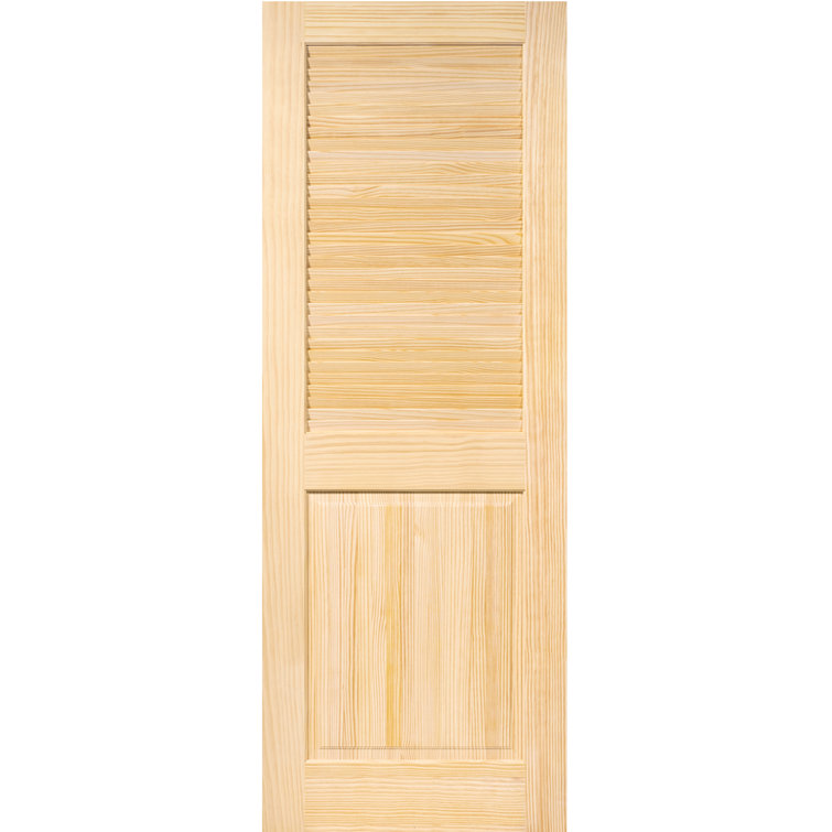 Louvered Solid Wood Unfinished Slab Standard Door