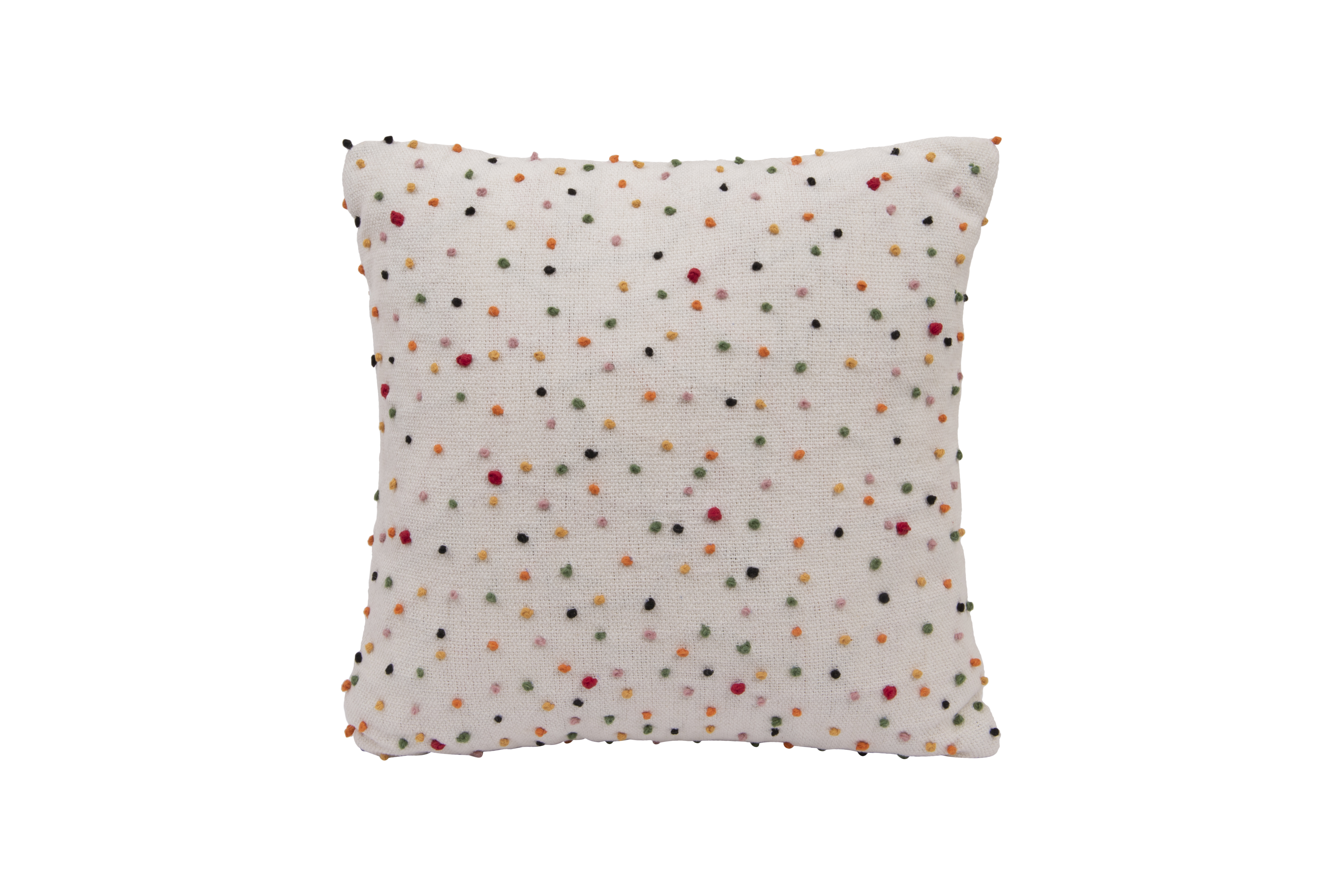 Seifert Polka Dots And French Knots Square Cotton Throw Pillow