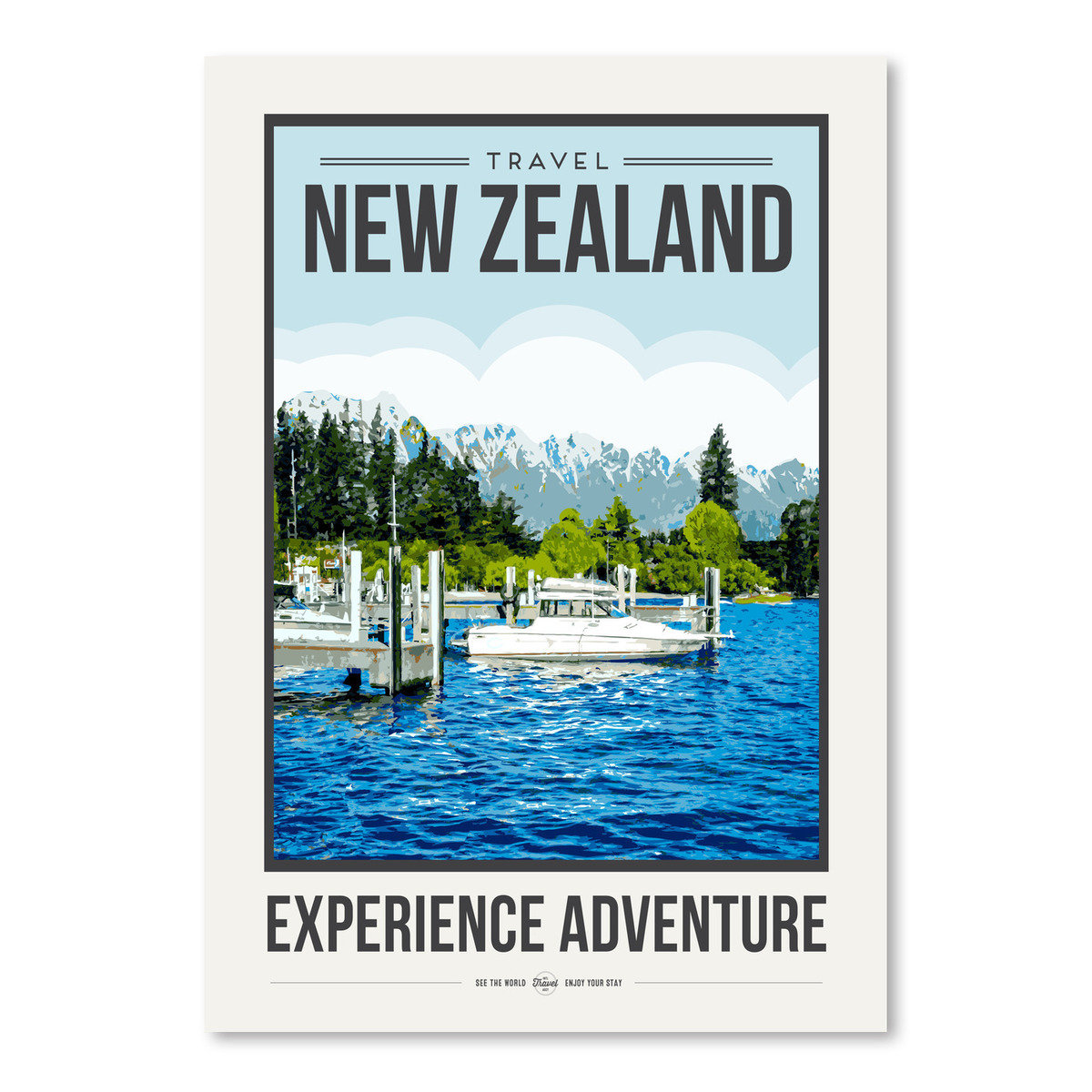 East Urban Home Travel Poster New Zealand Graphic Art