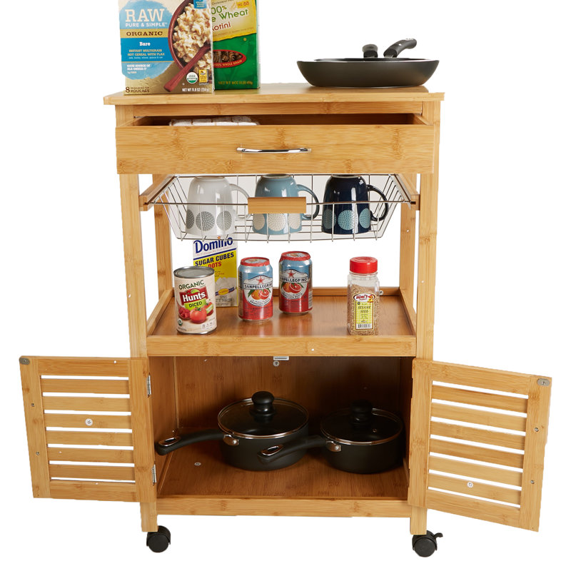 Mind Reader 3 Tier E Saving Trolley Utility Organizer Rack 3 Tier E Saving Trolley Utility Organizer Rack Bamboo Kitchen Cart