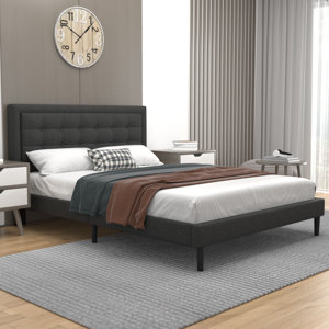 Ebern Designs Lathusan Tufted Low Profile Platform Bed & Reviews | Wayfair