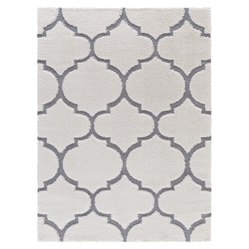 Mercer41 Ruiz Glam Moroccan Shag White Gray Area Rug Reviews Wayfair