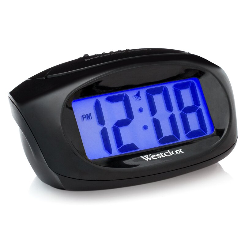 Westclox Digital Electric Alarm Tabletop Clock in Black ...