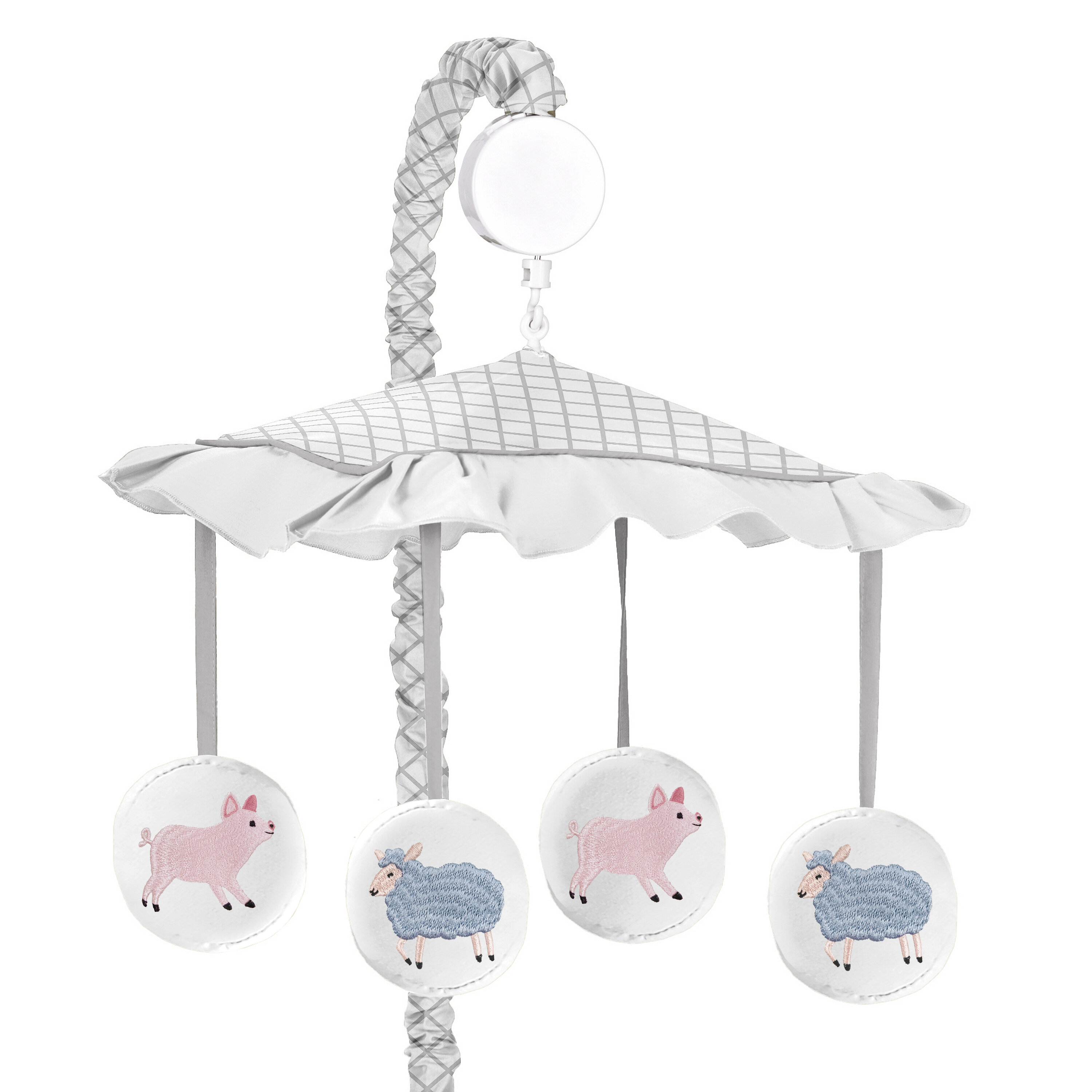 Sweet Jojo Designs Musical Baby Crib Mobile for Blue Grey and White Woodland Animals Collection 