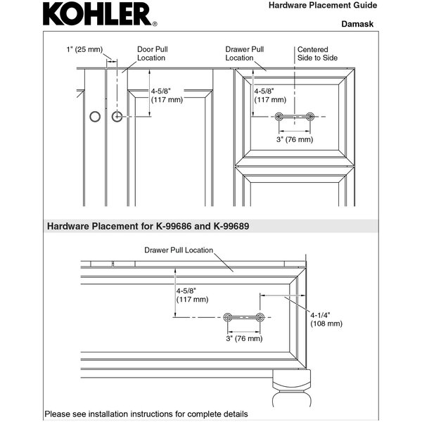 KOHLER K-99689-HF1 Damask Handle in Polished Chrome