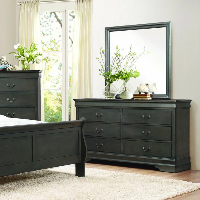 Waynesburg 6 Drawer Double Dresser With Mirror