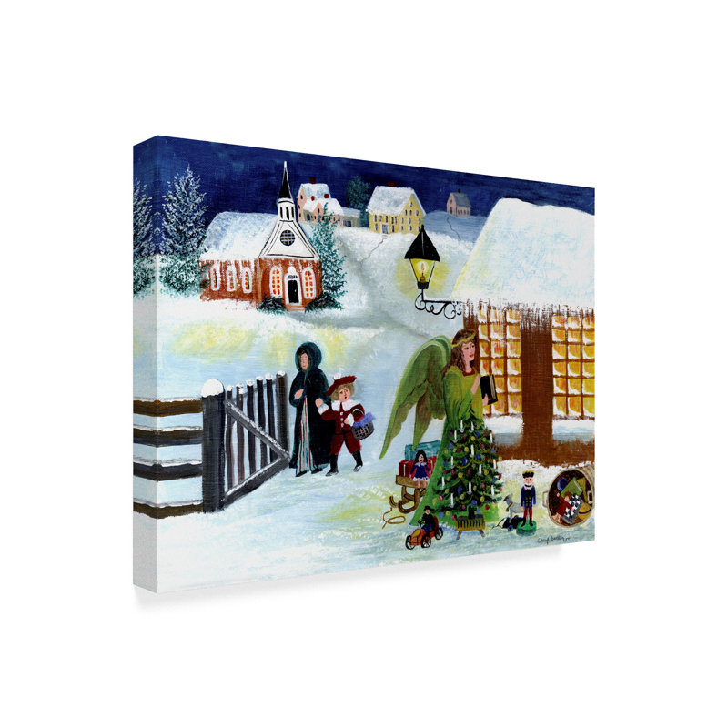 Winston Porter Christmas Angel Acrylic Painting Print On Wrapped