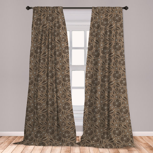 Teal Brown Curtains Wayfair