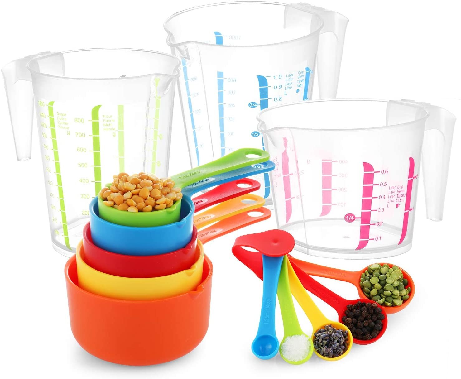5Pcs/Set Plastic Measuring Spoon Cups For Kitchen Baking G5U2