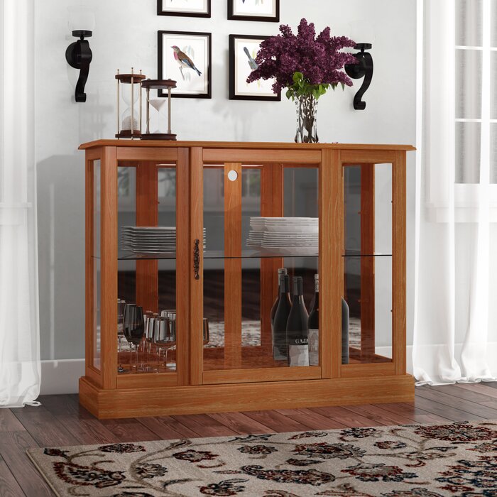 Canora Grey Franklyn Lighted Console Curio Cabinet Reviews